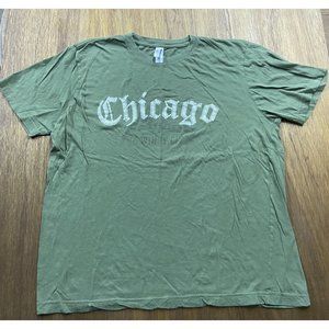 Chicago Embroidered Green Graphic Crew Neck Tee Perrin Men's 2XL